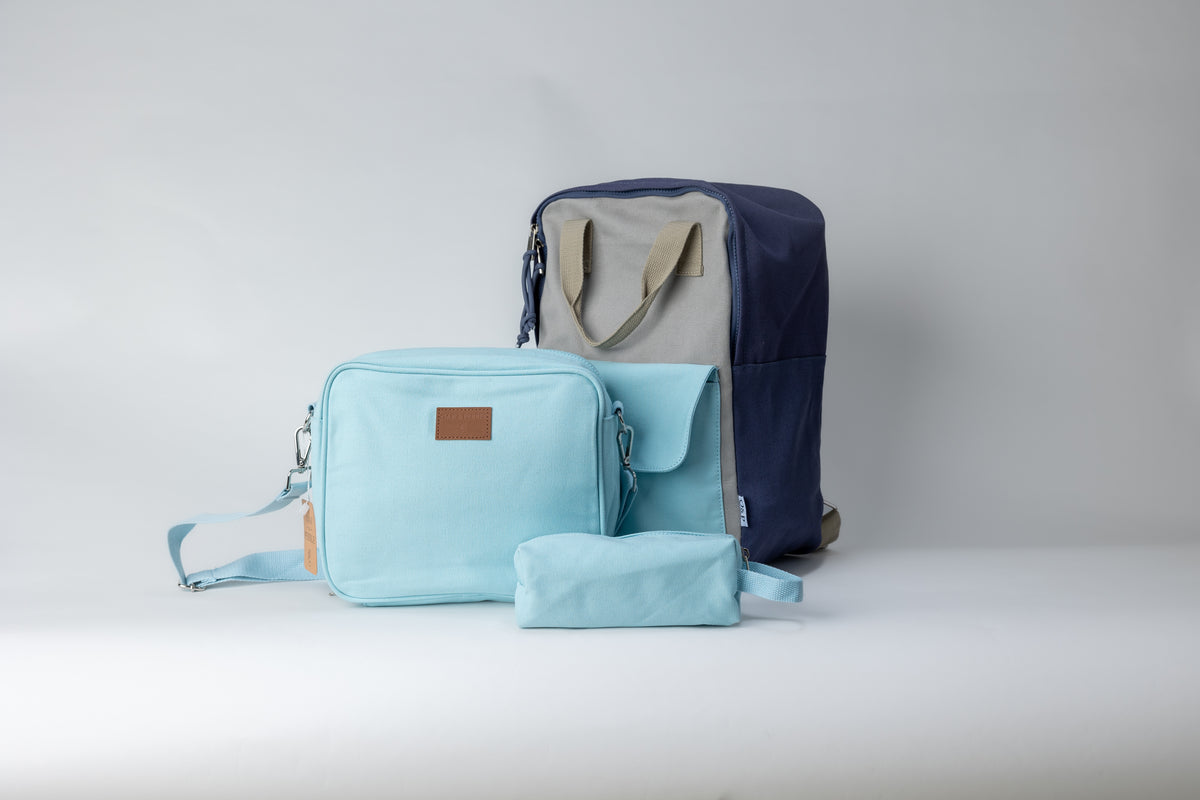 Navy & Sky blue lunchbag