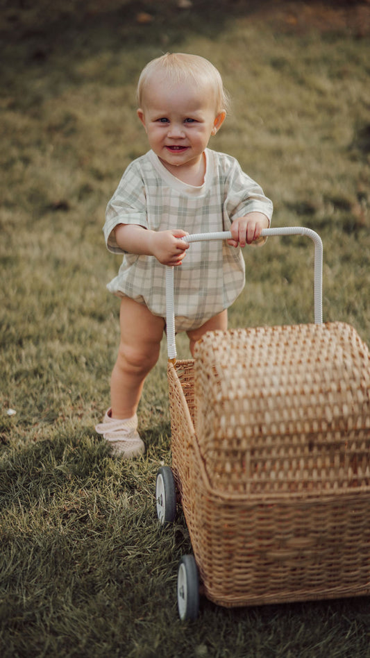 Fern Plaid Bubble Romper