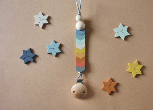 Small Chevron Pacifier Holder Rust
