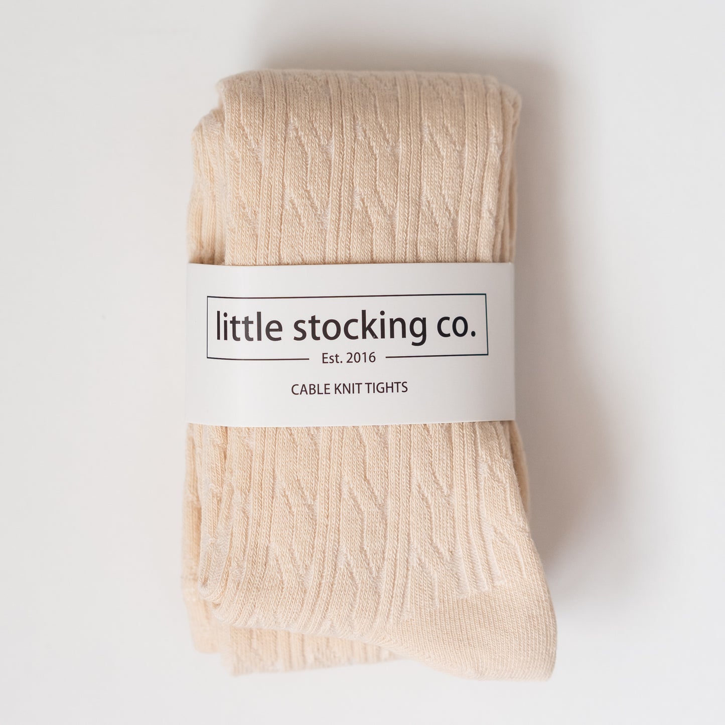 Vanilla Cream Cable Knit Tights 7-8 Y