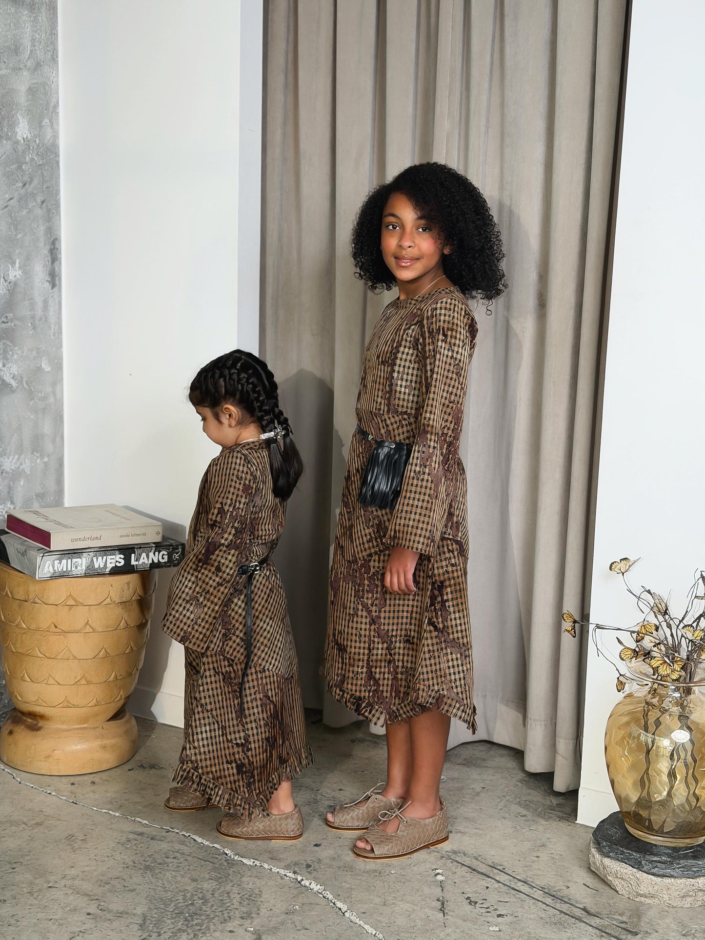 Brown checks dress (#341)