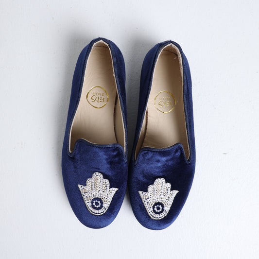 Midnight Blue velvet loafer