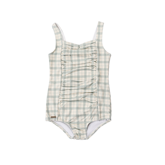 Fern Plaid Vintage Girls Swimsuit