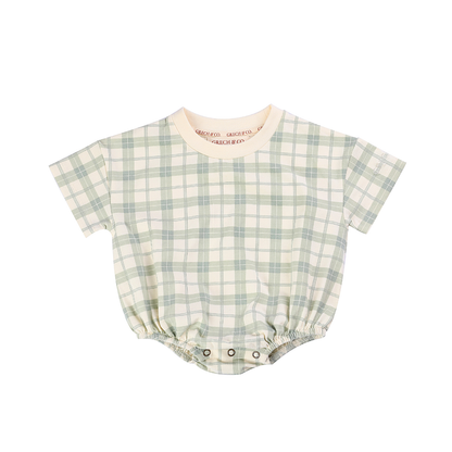 Fern Plaid Bubble Romper