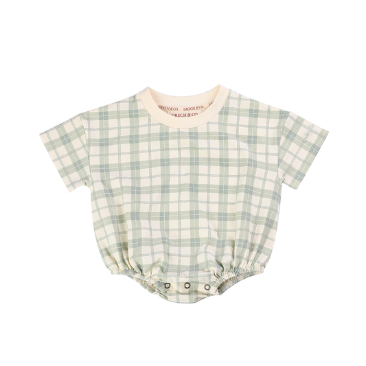 Fern Plaid Bubble Romper