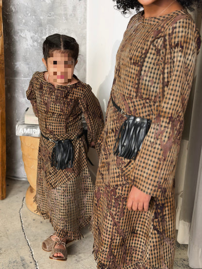 Brown checks dress (#341)
