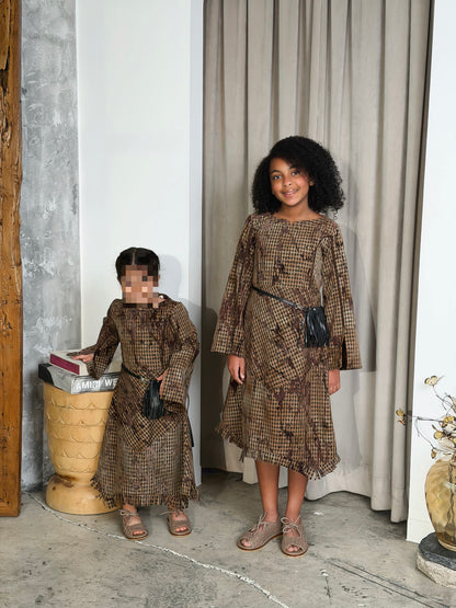 Brown checks dress (#341)