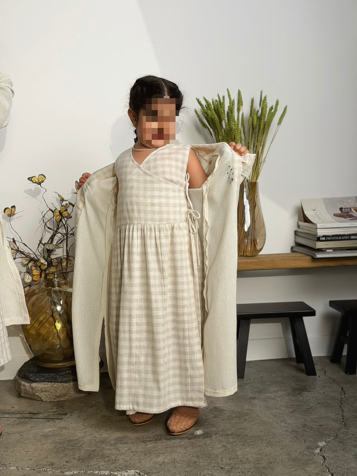 Knit besht & checks dress (#339)