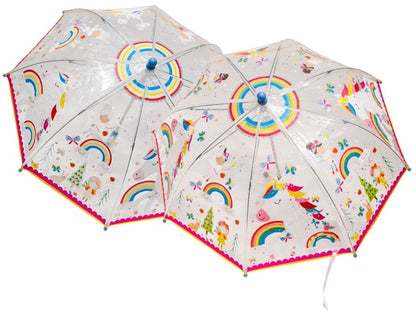 TRANSPARENT COLOUR CHANGING UMBRELLA - RAINBOW FAIRY