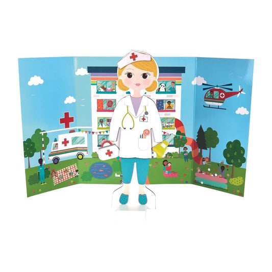 WOODEN MAGNETIC DRESS UP DOLL - FLORENCE