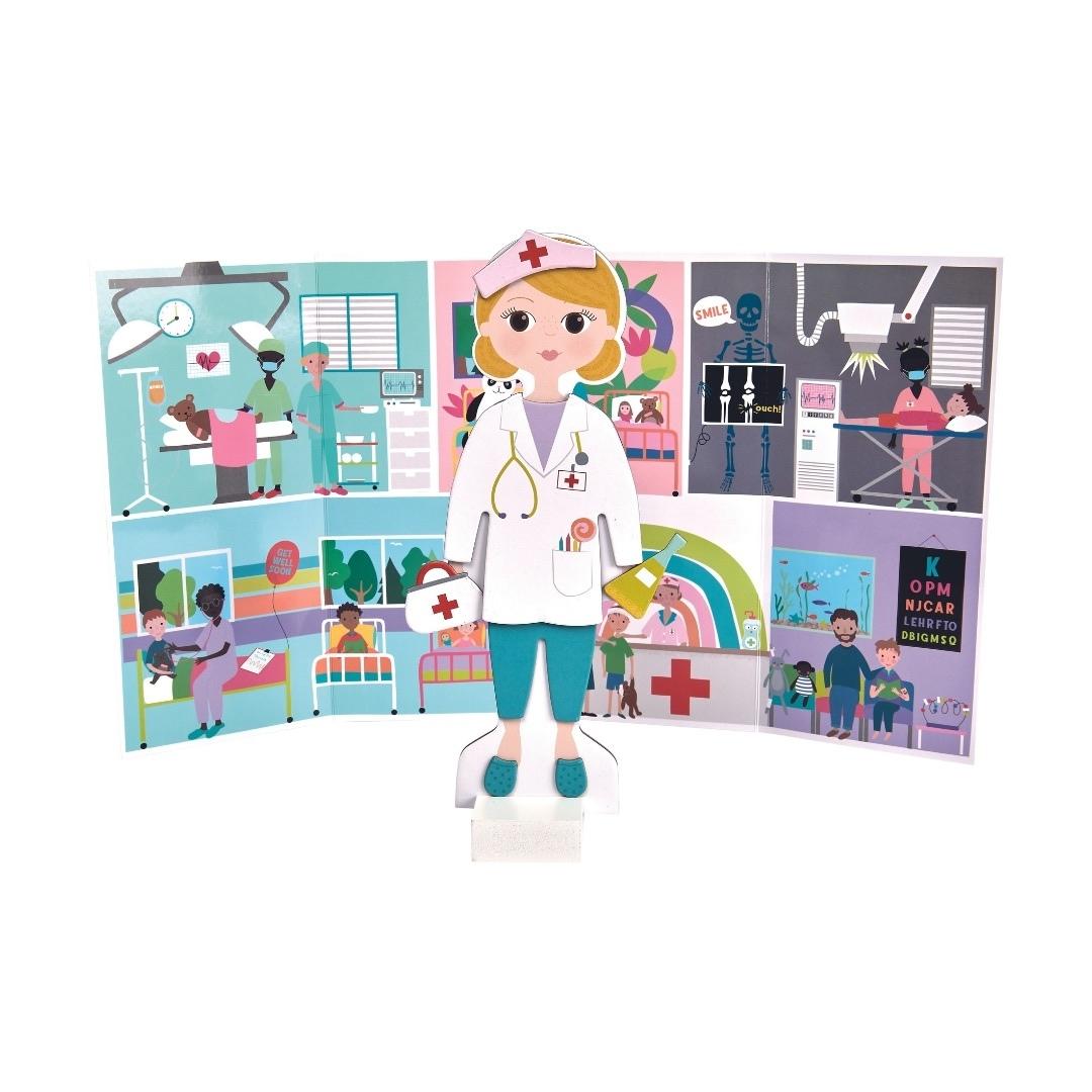 WOODEN MAGNETIC DRESS UP DOLL - FLORENCE