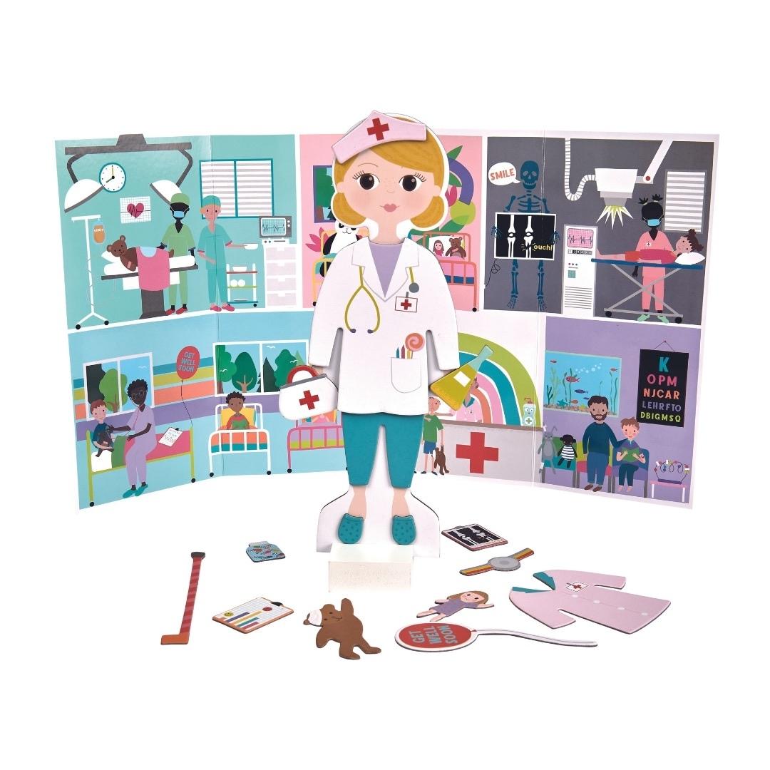 WOODEN MAGNETIC DRESS UP DOLL - FLORENCE