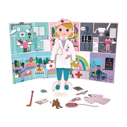 WOODEN MAGNETIC DRESS UP DOLL - FLORENCE