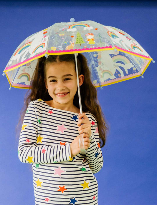 TRANSPARENT COLOUR CHANGING UMBRELLA - RAINBOW FAIRY