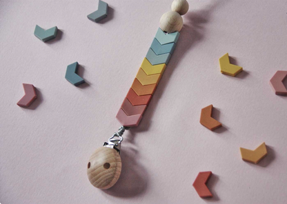 Small Chevron Pacifier Holder Rust