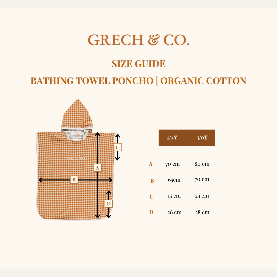Gingham bathing poncho