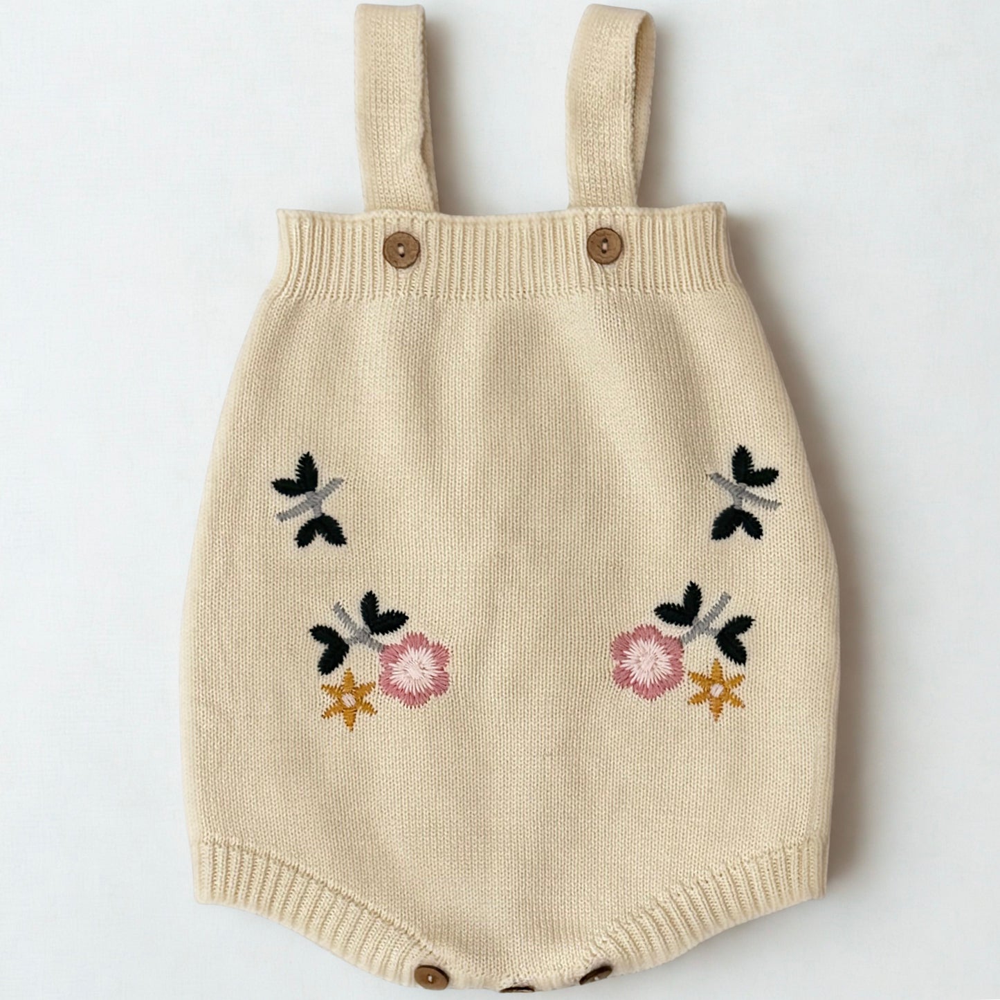 Floral Embroidered Cardigan & Romper Set