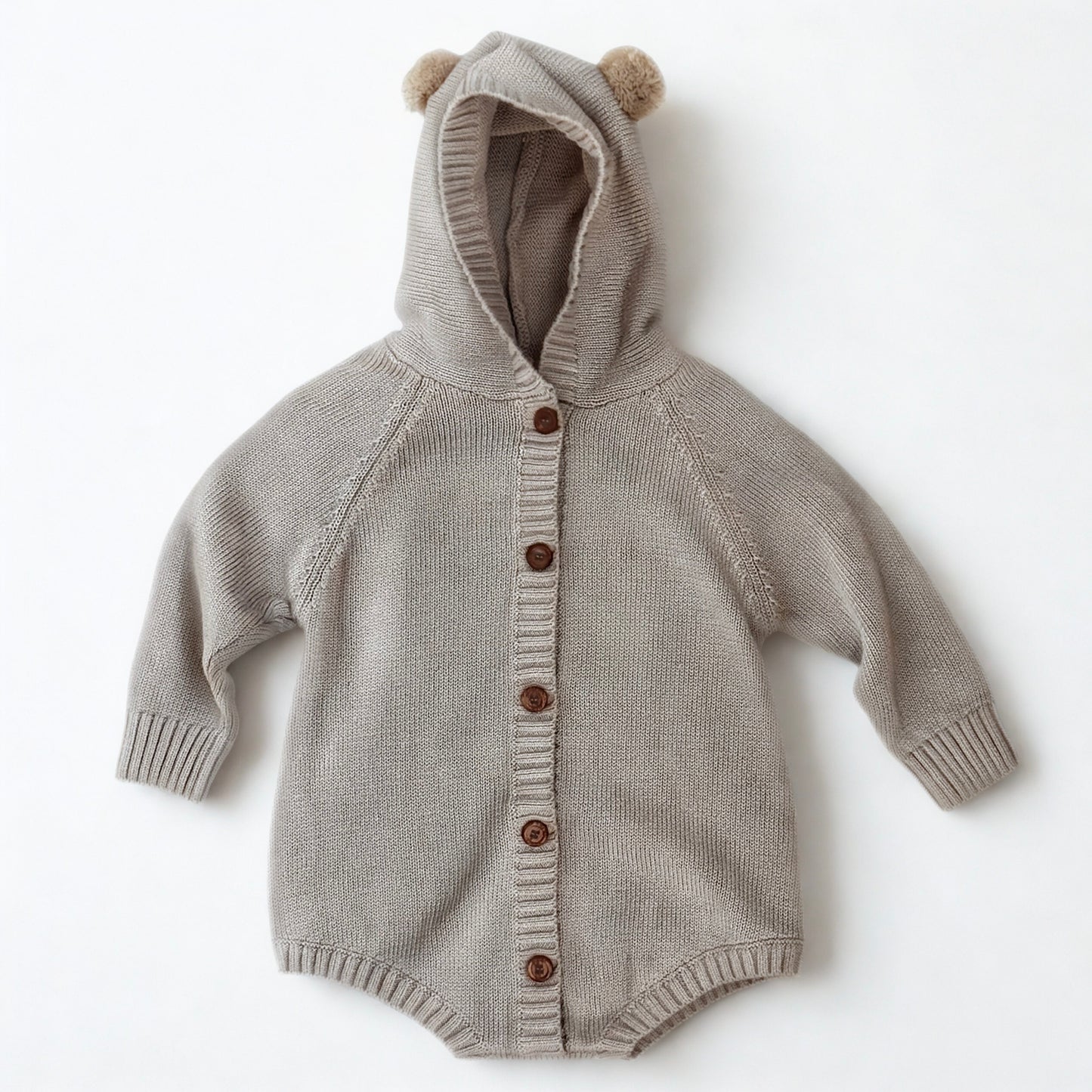 Knitted khaki romper