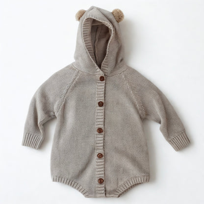 Knitted khaki romper