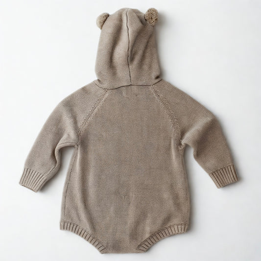 Knitted khaki romper