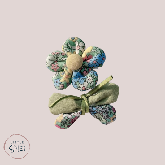 Pastel floral hair clips