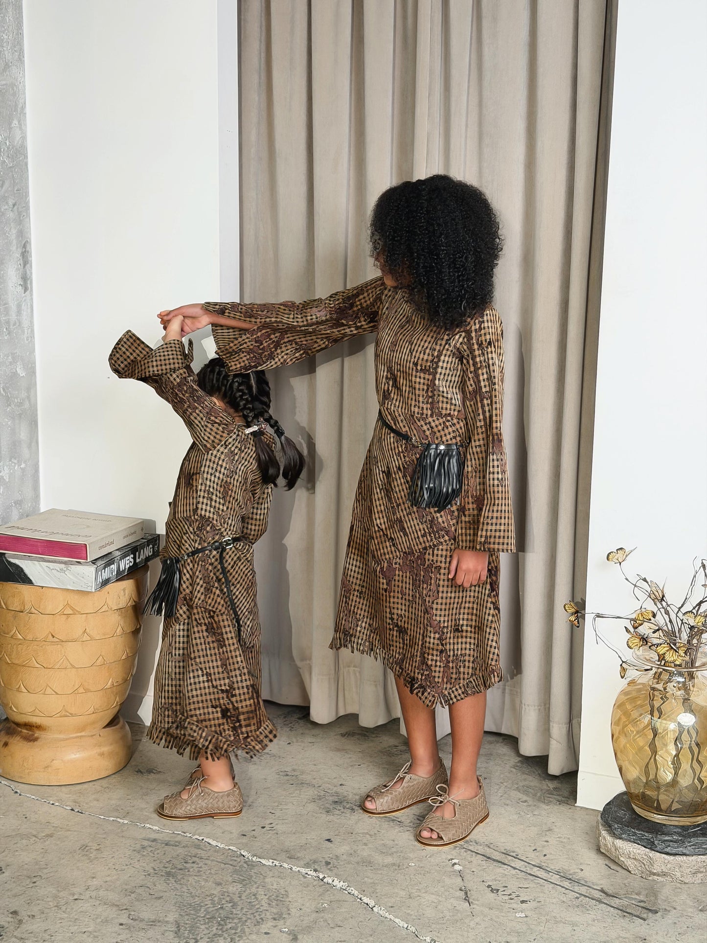 Brown checks dress (#341)