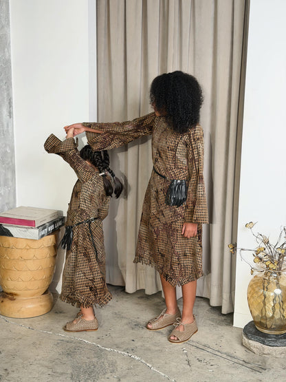 Brown checks dress (#341)