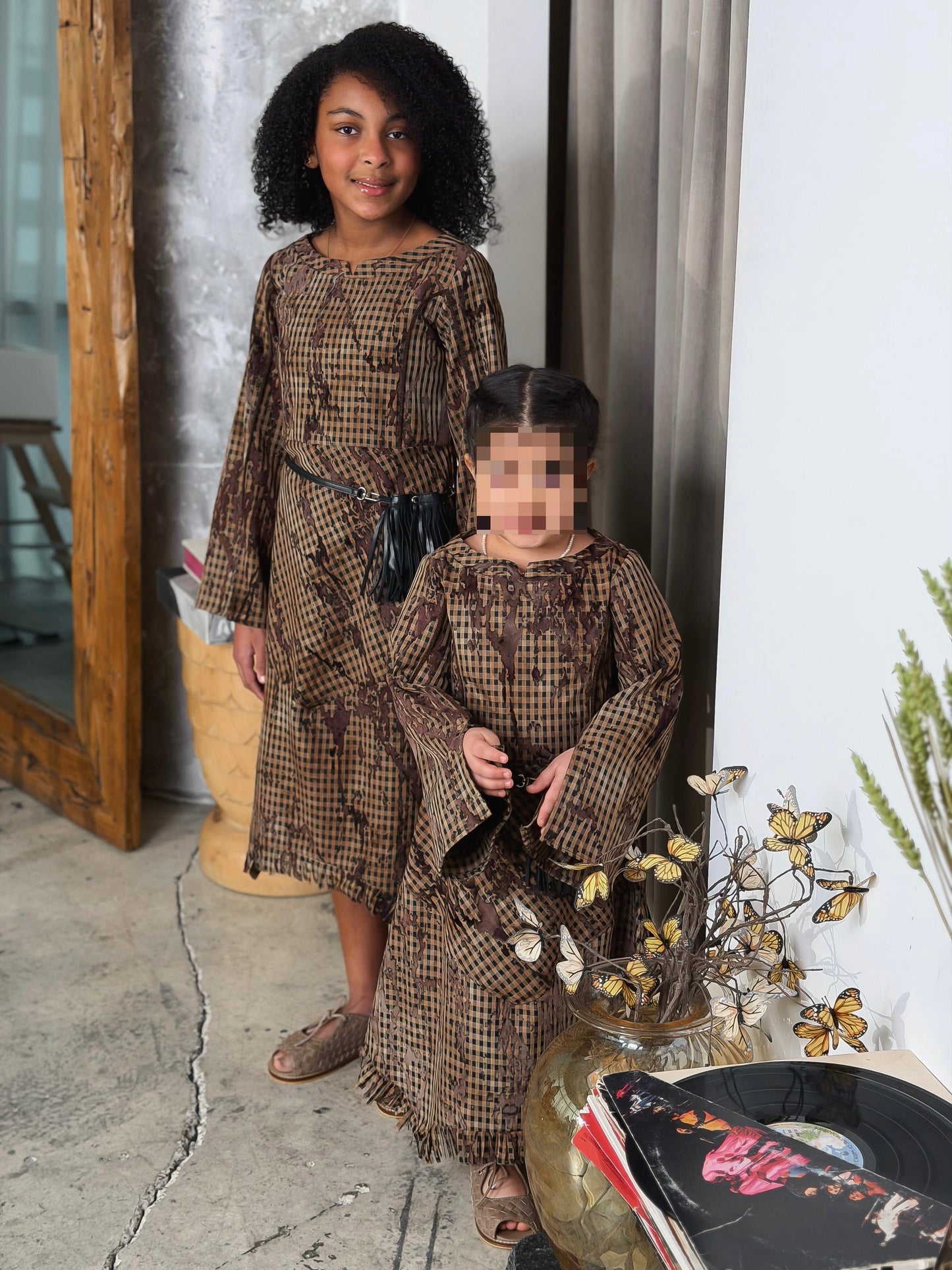 Brown checks dress (#341)