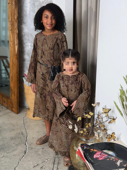Brown checks dress (#341)