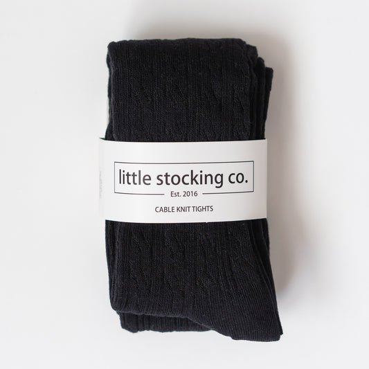 Black Cable Knit Tights