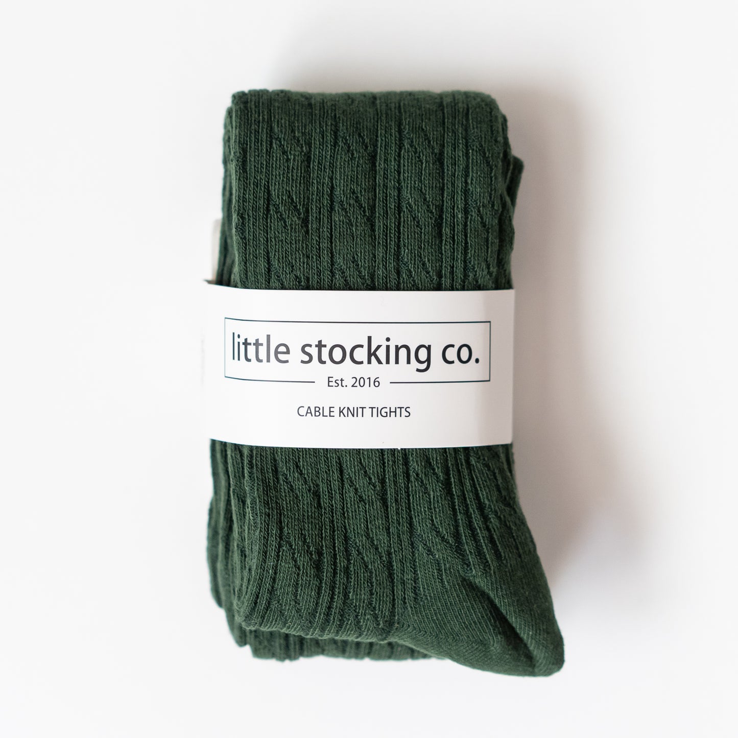 Forest Green Cable Knit Tights 6-12 M