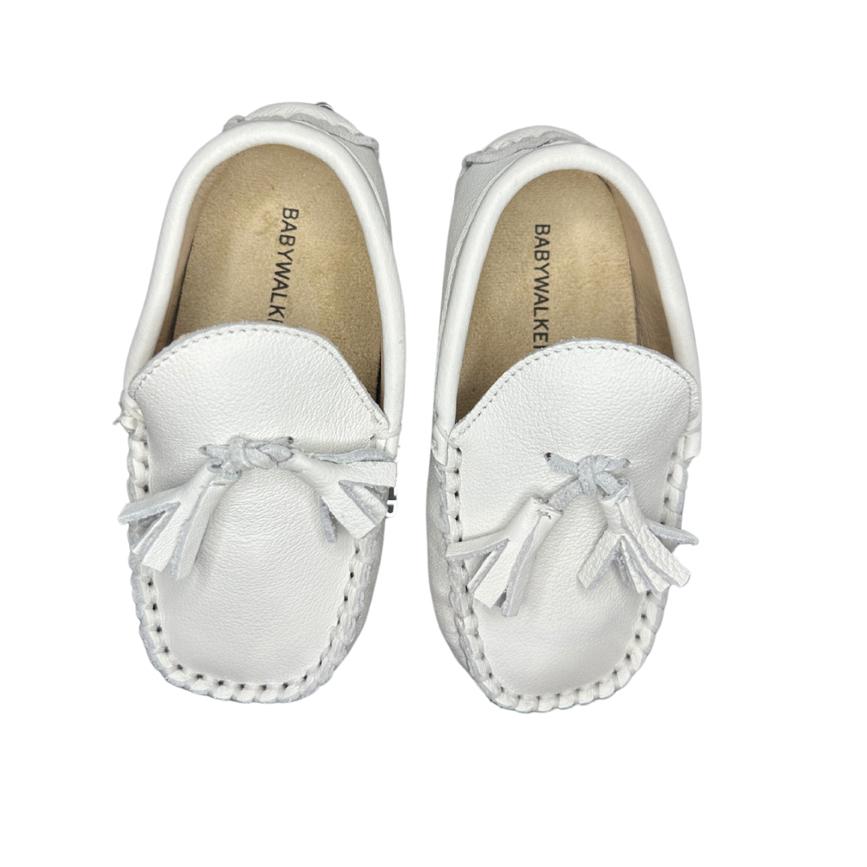 Leather Tasselled Loafers White