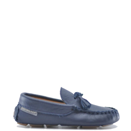Leather Tasselled Loafers Navy