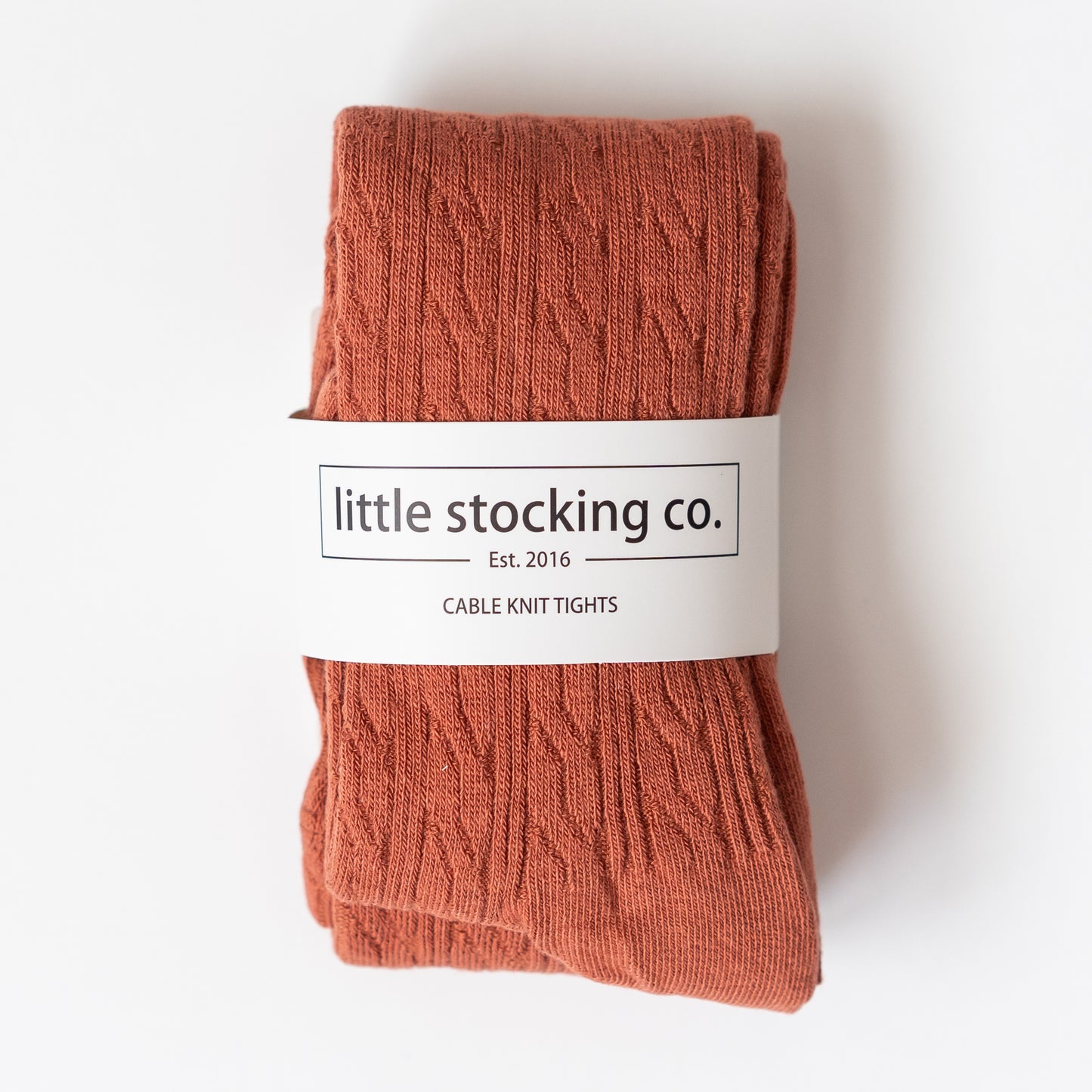 Rust Cable Knit Tights 7-8 Y